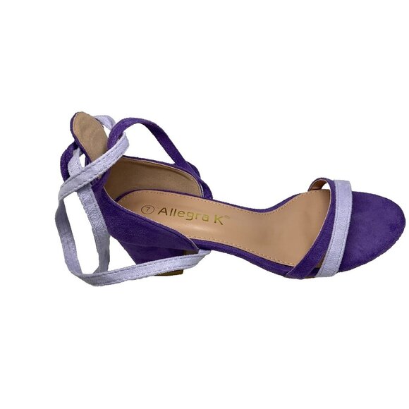 NEW Allegra K Women's Open Toe Color Block Heel Lace Up Sandals SZ 7 - Picture 3 of 16